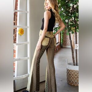 Oli&Hali washed Aztec Patterned & corduroy Flare Pants